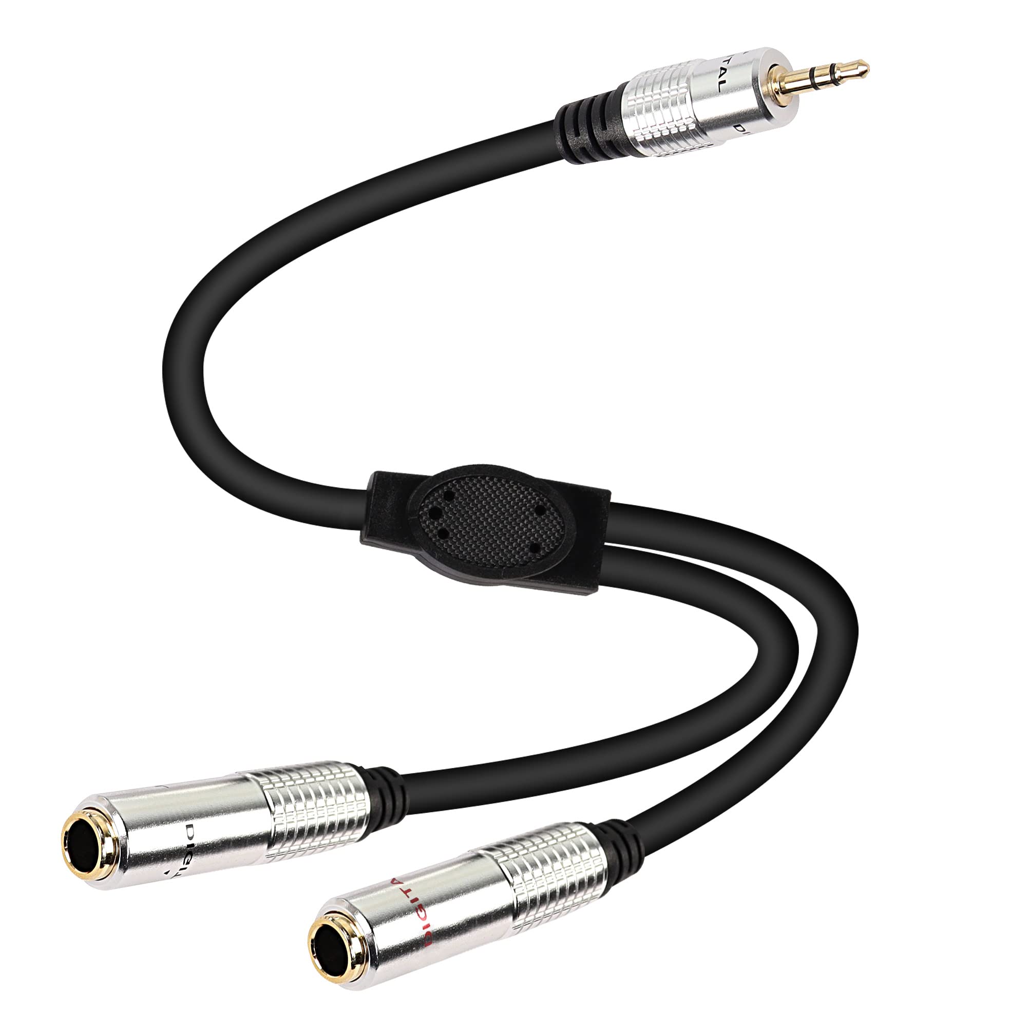 XMSJSIY 3.5mm to Dual 6.35mm Y Splitter Cable, 3.5mm 1/8" TRS Male to Dual 6.35mm 1/4" TS Female Stereo Audio Cord Adapter for Headphone, Speaker,Home Stereo Systems-50cm