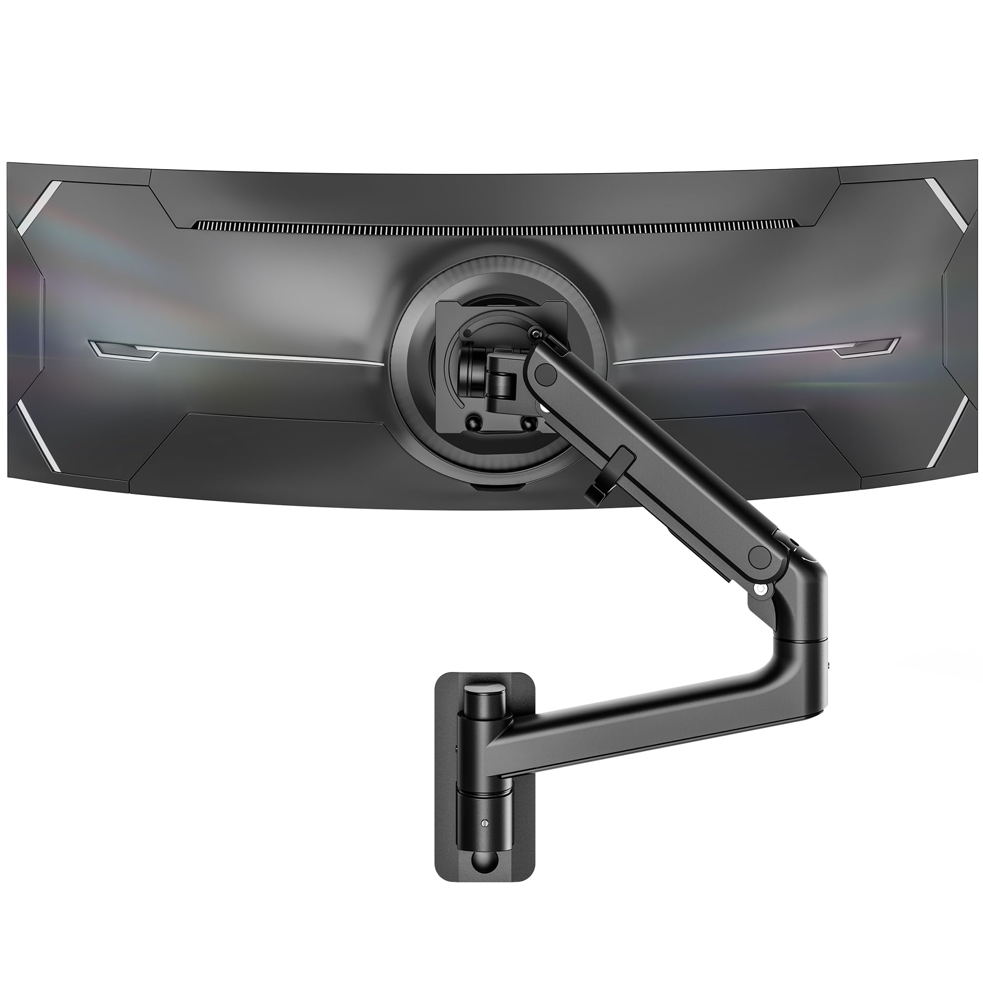 Photo 1 of monTEK 17-49 inch Single Monitor Wall Mount for up to 44 lbs Ultrawide Screen, Premium Aluminum Heavy Duty Monitor Arm with Adjustable Gas Spring Arm, 75x75/100x100 VESA Mount, Black