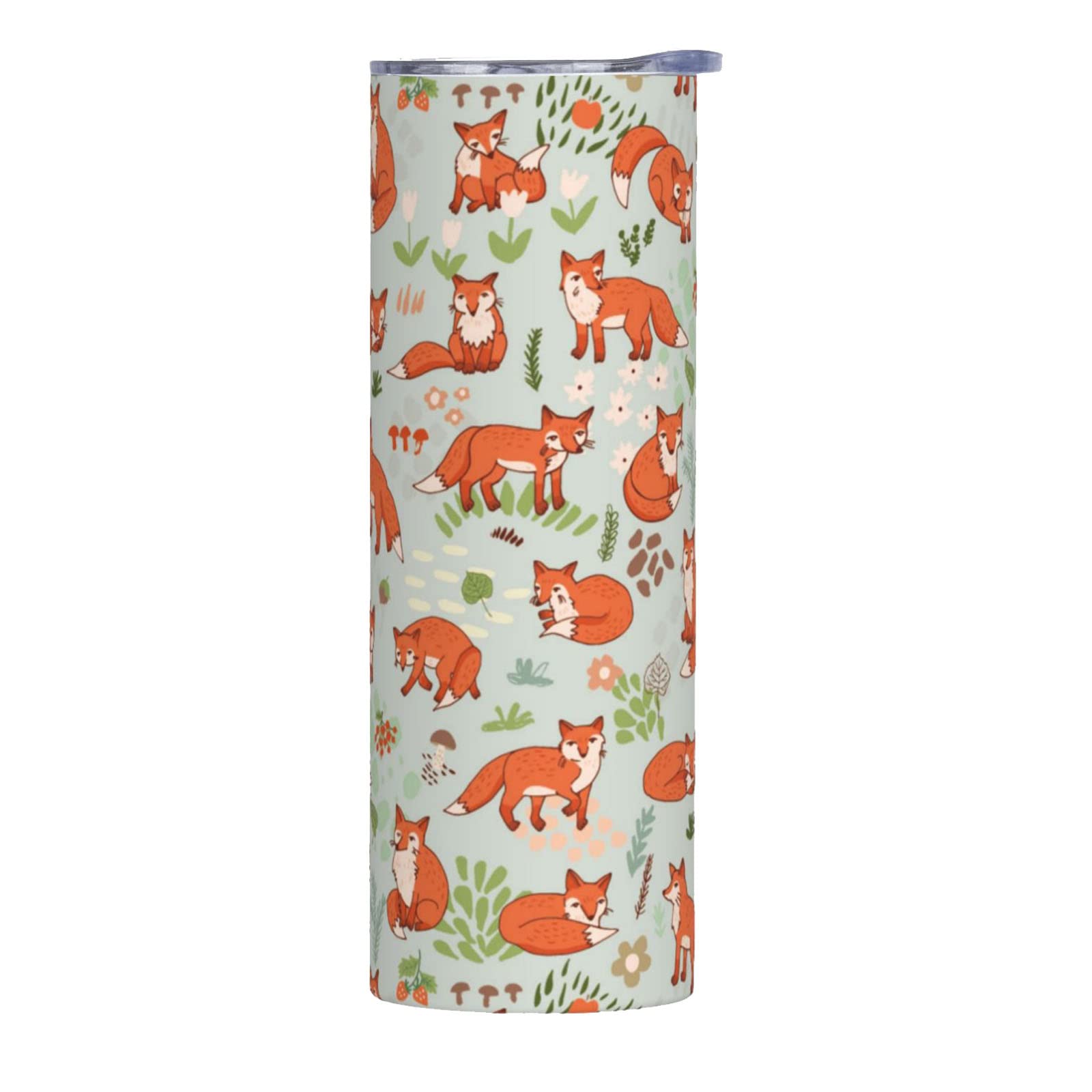 Makachen Fox Stainless Steel Vacuum Insulated Coffee Tumbler Cup Travel Mug 20 OZ for Home, Office, Sport, Party, Gifts