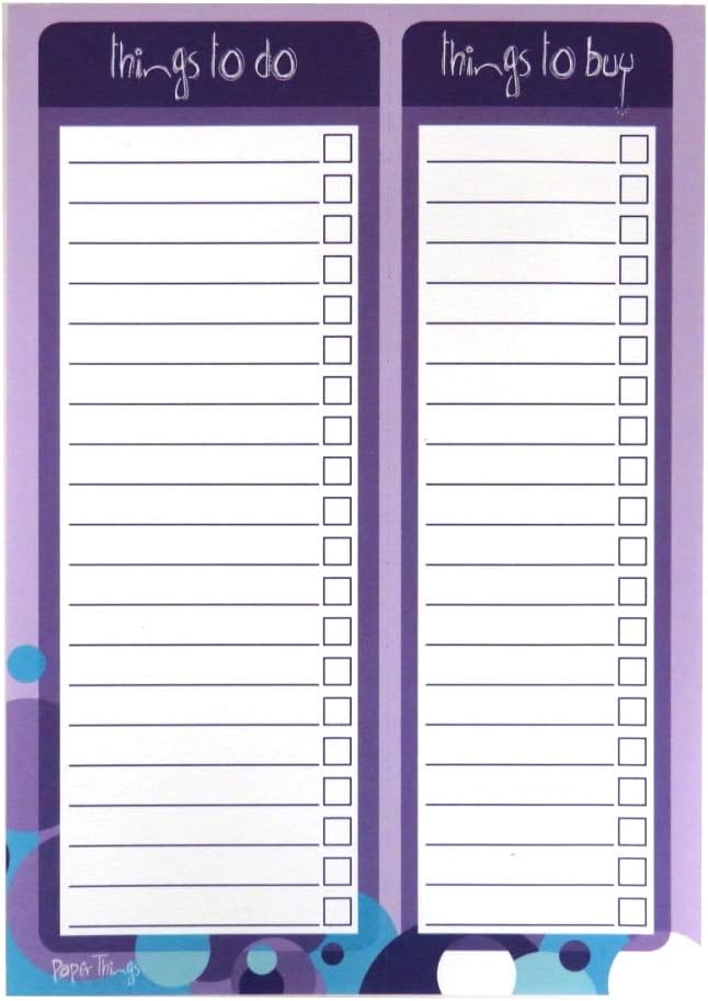 A5 Things to Do and Buy Organiser - Spots Design - 100 Sheets Per Pad - Perforated - Size 210mm x 148mm