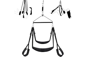 Luxury 3rd Gen 180° Spinning Sex Swing – Ultra-Soft Fluffy Liner,Steel Triangle Support, 600 lbs Capacity – Designed for Coup