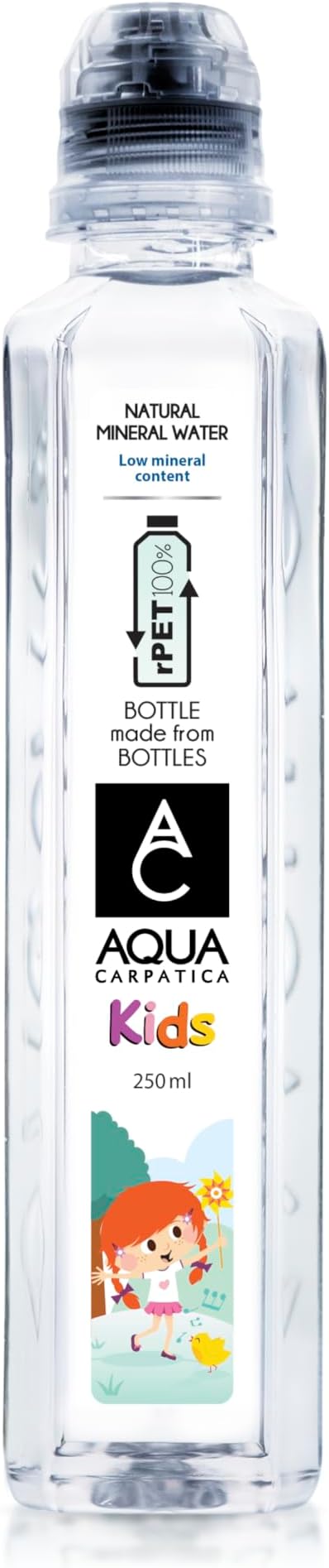 AQUA Carpatica Kids 250ml x6 rPET Pure Natural Still Water with Sippy Cap