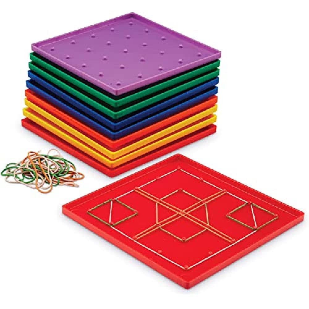 Learning Resources 5x5 Pin Geoboard (Set of 10)