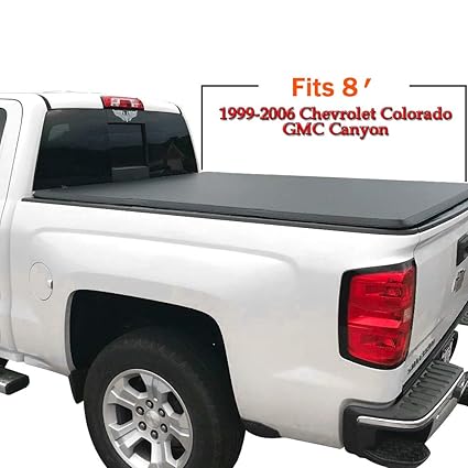 Amazon Com Tri Fold Truck Bed Tonneau Cover For 1999 2000 2001 2002 2003 2004 2005 2006 Chevrolet Silverado Gmc Sierra Fleetside 8 Bed Automotive