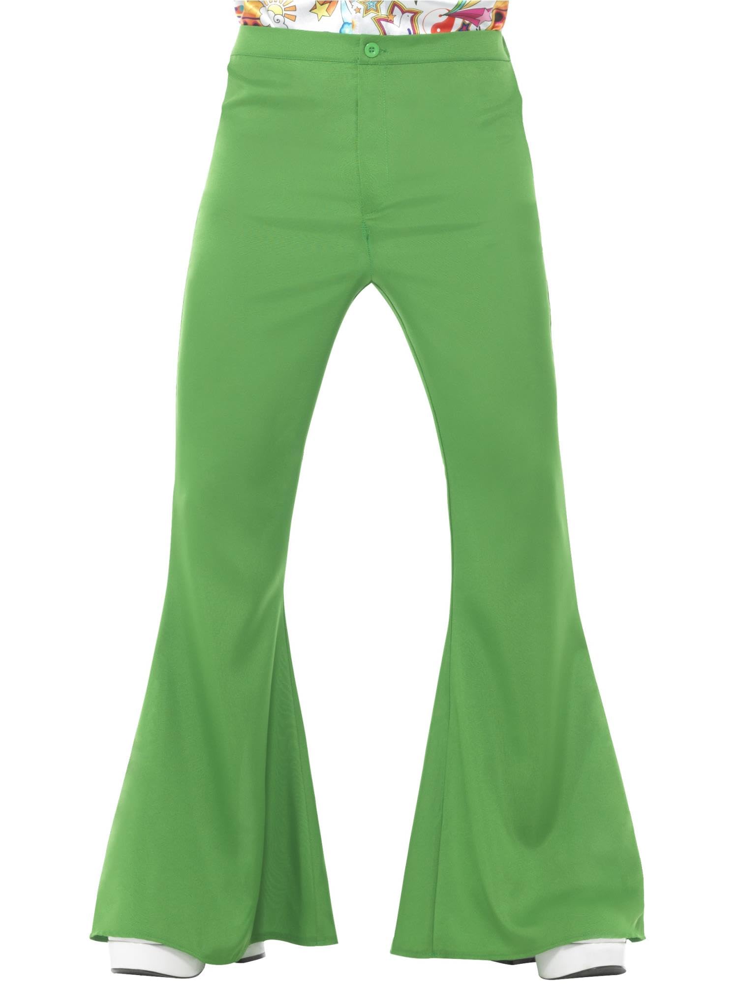 Smiffys 60s Flared Trousers, Green, Men Halloween