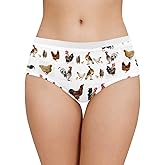 Coloranimal Women's Stretch Bikini Panties Breathable Briefs Cotton Lace Underwear Plus Size S-5XL