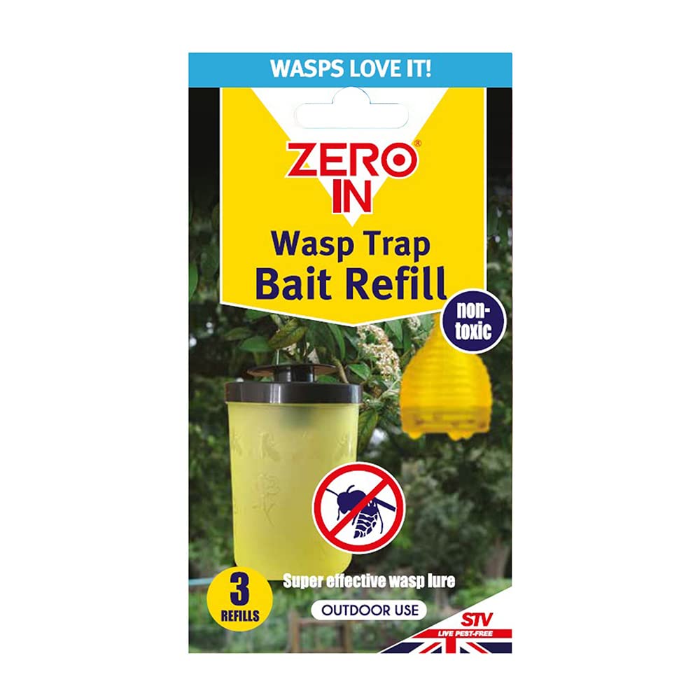 Zero In Wasp Trap Bait Refill Sachet – 3-Pack Effective Wasp Attractant, Green