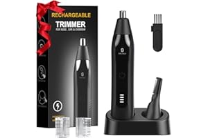 Selouj Ear and Nose Hair Trimmer for Men, 2025 Professional Painless USB Rechargeable Eyebrow & Facial Electric Hair Trimmer for Men Women, Powerful Motor, Dual Edge Blades, IPX7 Waterproof Easy Clean