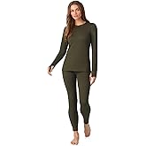 Cuddl Duds Womens Heavyweight Cold Weather Fleece Lined Thermal Set – Long Sleeve Top & Leggings - Winter Lounge Sets