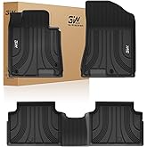 3W Floor Mats Fit Hyundai Sonata 2020-2025 2026 (NOT for Hybrid)/Kia K5 2021-2025(Only for FWD Models) All Weather TPE Custom Fit Heavy Duty Waterproof Floor Liner Car Mats for 1st and 2nd Rows, Black