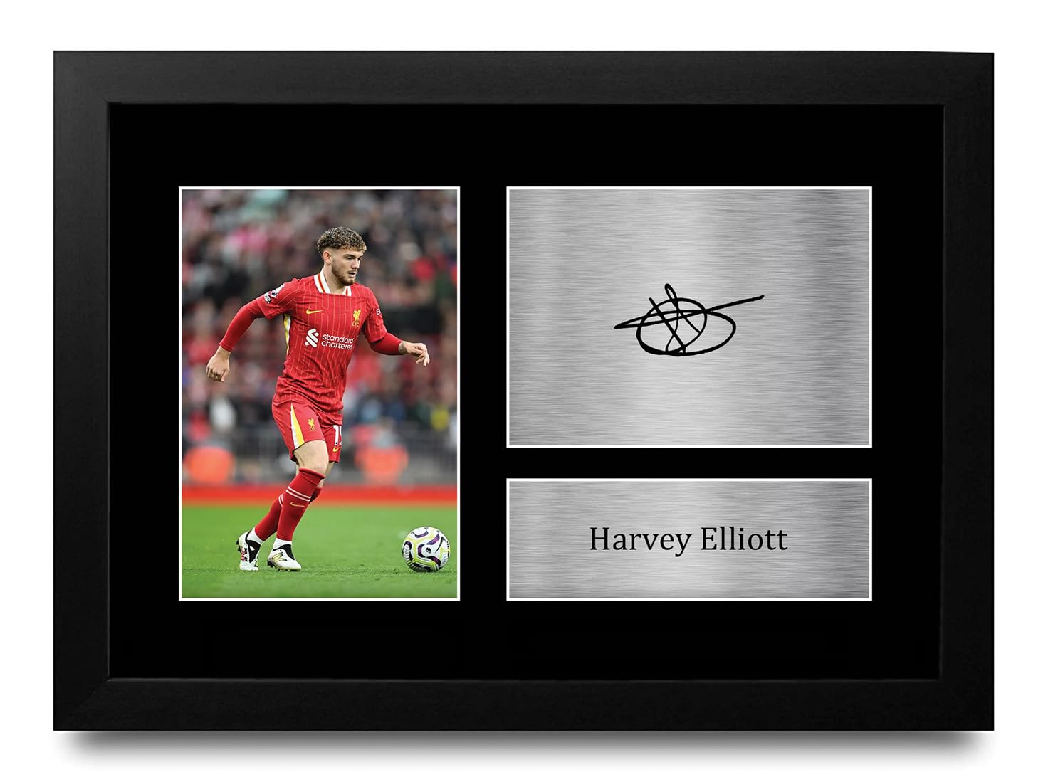 HWC Trading FR A4 Harvey Elliott Liverpool Gifts Printed Signed Autograph Picture for Football Fans and Supporters - A4 Framed — image 1