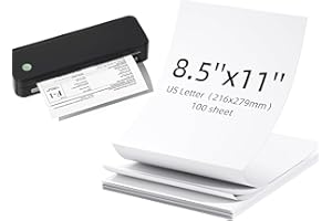 QIIYNTE Portbale Printer Thermal Paper 8.5''x11'' US Letter Size,Thermal Printer Paper Folded Printing Paper Quick-Dry with Clear Printing, Compatible with Gloryang PD-A4, A40 Series and others, 100 Sheets