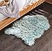 Chanasya Super Soft Faux Fur Fake Sheepskin Blue Sofa Couch Stool Casper Vanity Chair Cover Rug/Solid Shaggy Area Rugs for Living Bedroom Floor - Turquoise 2ftx3ft