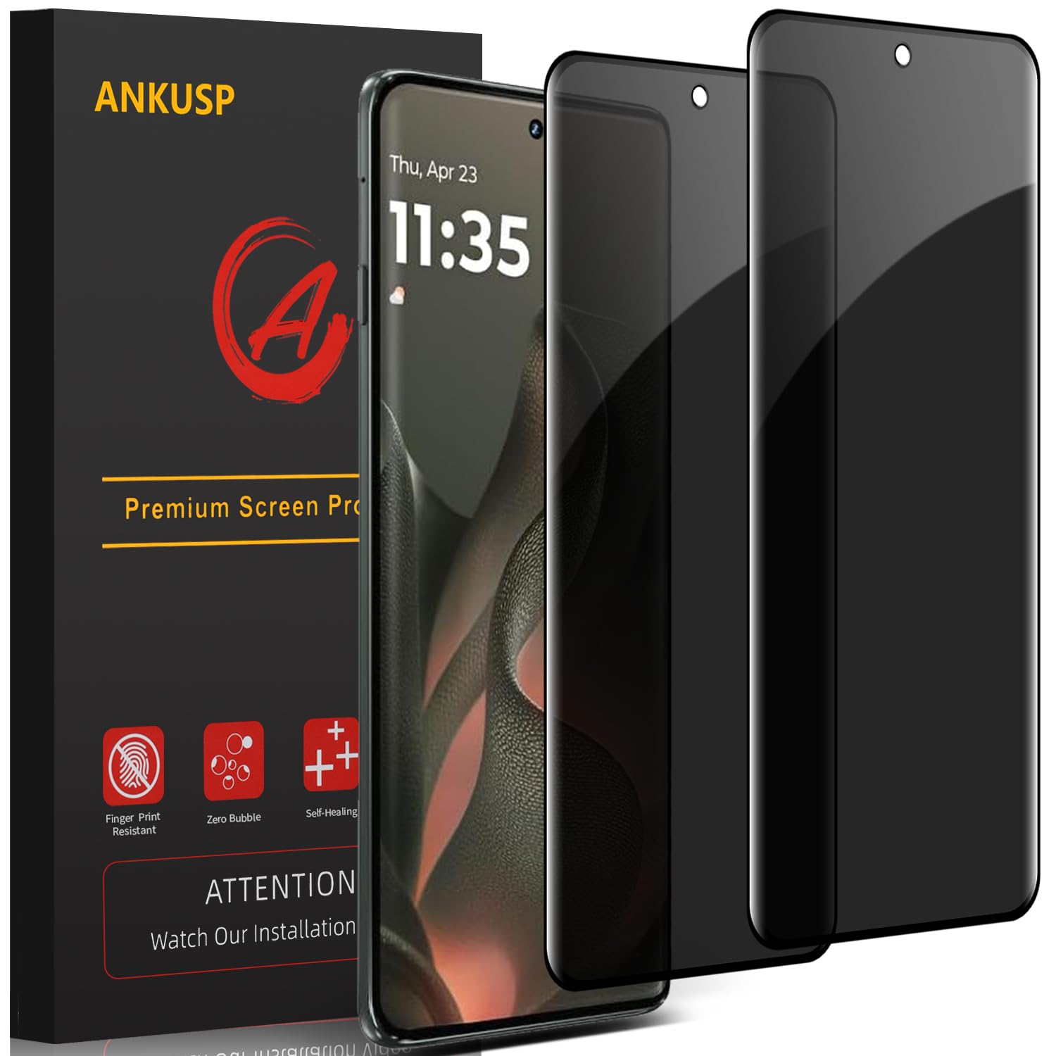 Photo 1 of [2 Pack] MOTO Edge 2025 Privacy Screen Protector [Anti-Scratch], Anti-Spy, 9H Hardness, Case Friendly, Bubble Free, 3D Full Coverage Tempered Glass for Motorola Edge 2025 5G, Easy Installation