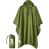 SaphiRose Hooded Rain Poncho Waterproof Raincoat Jacket for Men Women Adults