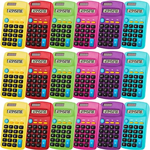 20 Packs Pocket Size Mini Basic Calculators For Students 8 Digit - View #5