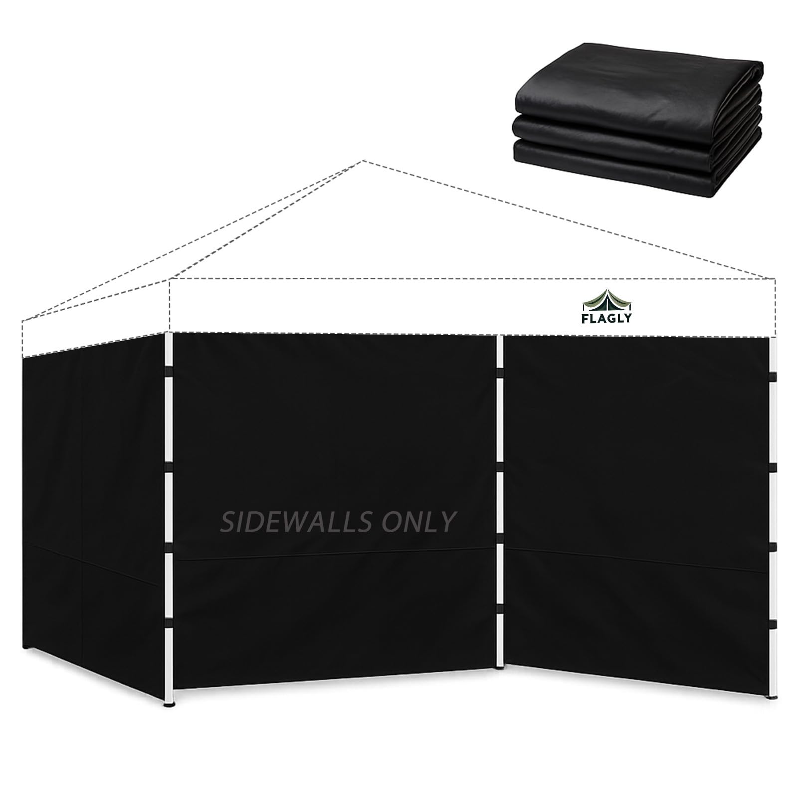 Photo 1 of Instant Canopy Sidewalls for 10x10 Pop Up Canopy Tent, 300D Waterproof Material for Outdoor Events, Vendor Booths, and Privacy (Sidewalls Only, Canopy Not Included)