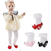 EPEIUS Baby Tights Baby Girls Non-Slip Plain/Ribbed Leggings Seamless Cotton Stockings Pantyhose Newborn Infant Toddler