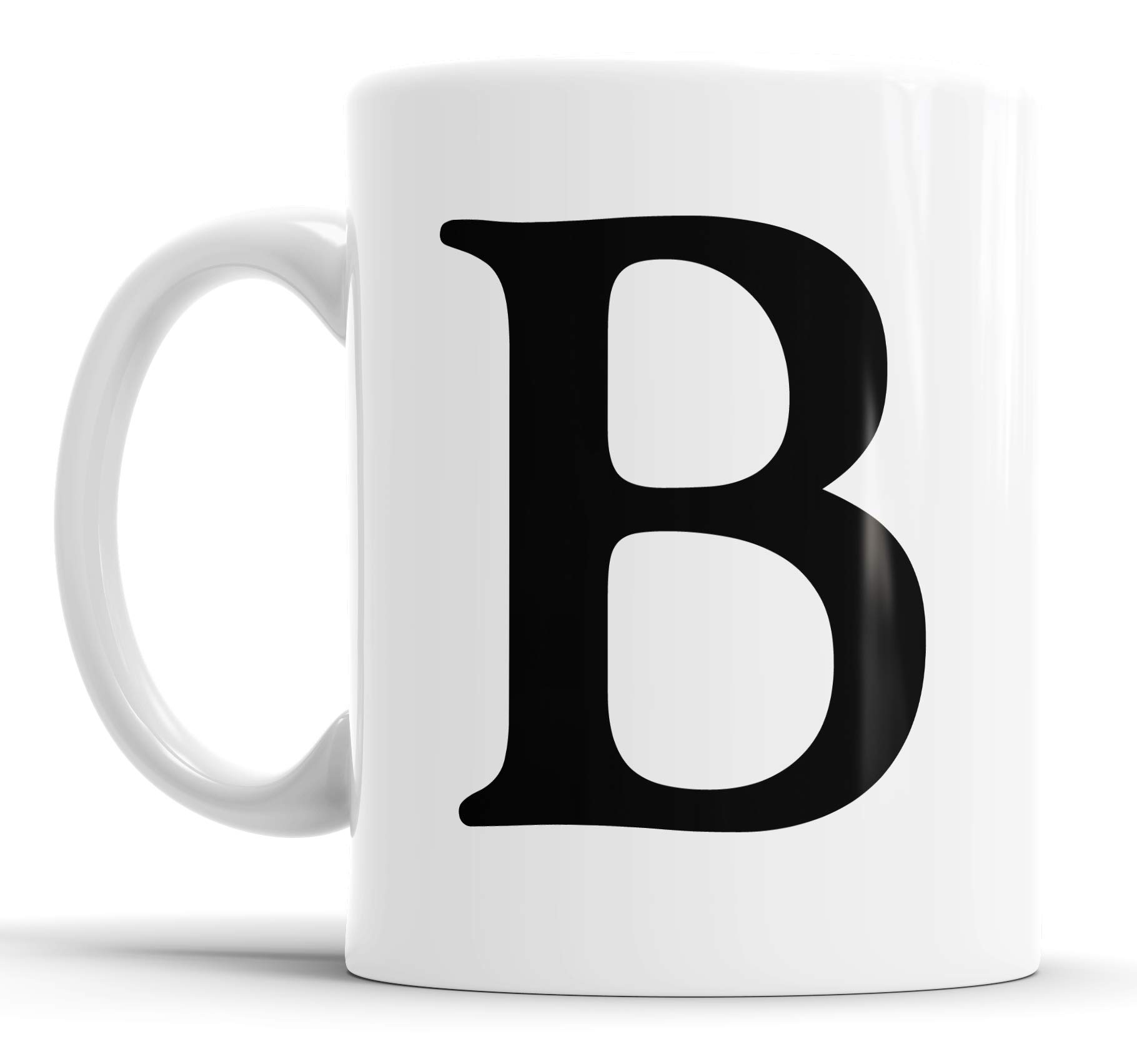 Faithful Prints Alphabet Mug Letter Mugs Initial Coffee Cup Birthday Fathers Day Gift (Letter B)