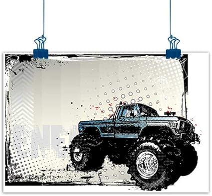 Amazon Com Sunset Glow Wall Painting Prints Truck Halftone
