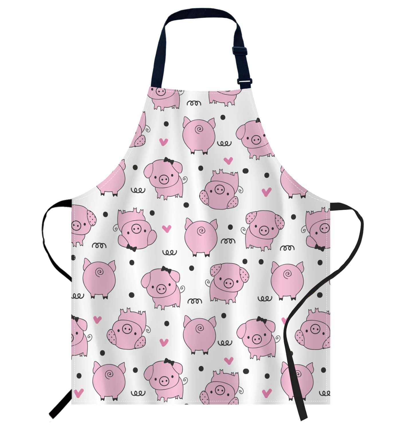 Smooffly Cute Pink Pig Piggy Apron, Cooking and Baking Apron for Men and Women, Kitchen and BBQ Bib