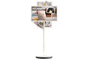 KTC 27" MegPad 1080p Portable TV Touchscreen Monitor, EDLA-Certified Android 14 8G RAM +128G Storage Octa-core CPU Qualcomm Remote Control 9500mAh Battery Full Swivel Rotation Camera