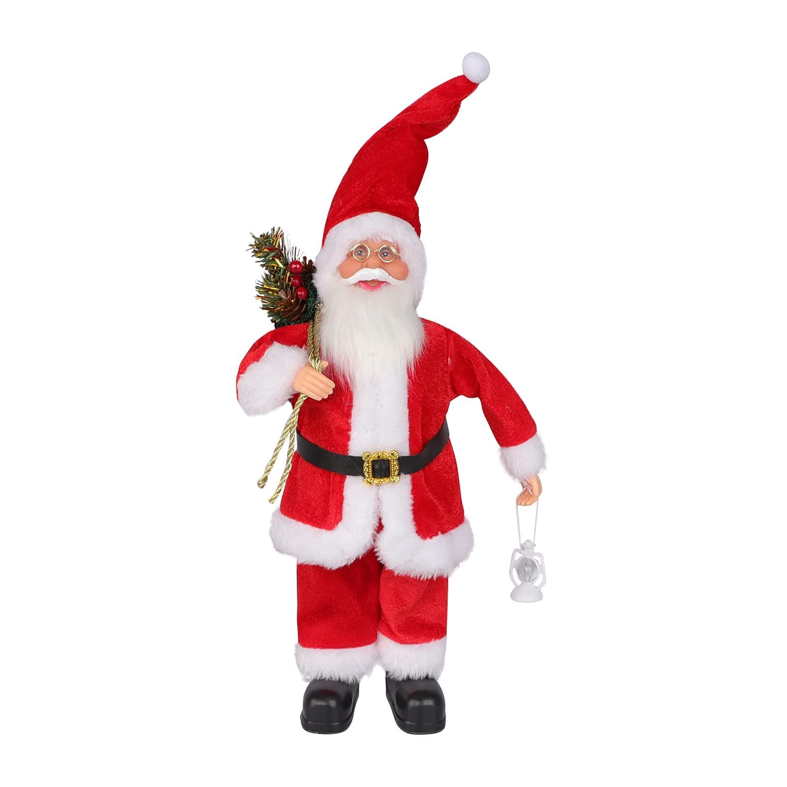 Father Christmas Figures Novelty Christmas Decorations - 30cm Standing Santa Claus Figure Doll Ornaments for Window, Holiday Party, Home Decor