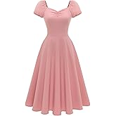 Wedtrend Women's 1950s Dresses With Sleeve 40s Tea Party Dresses Cocktail Dress Swing Vintage Dress