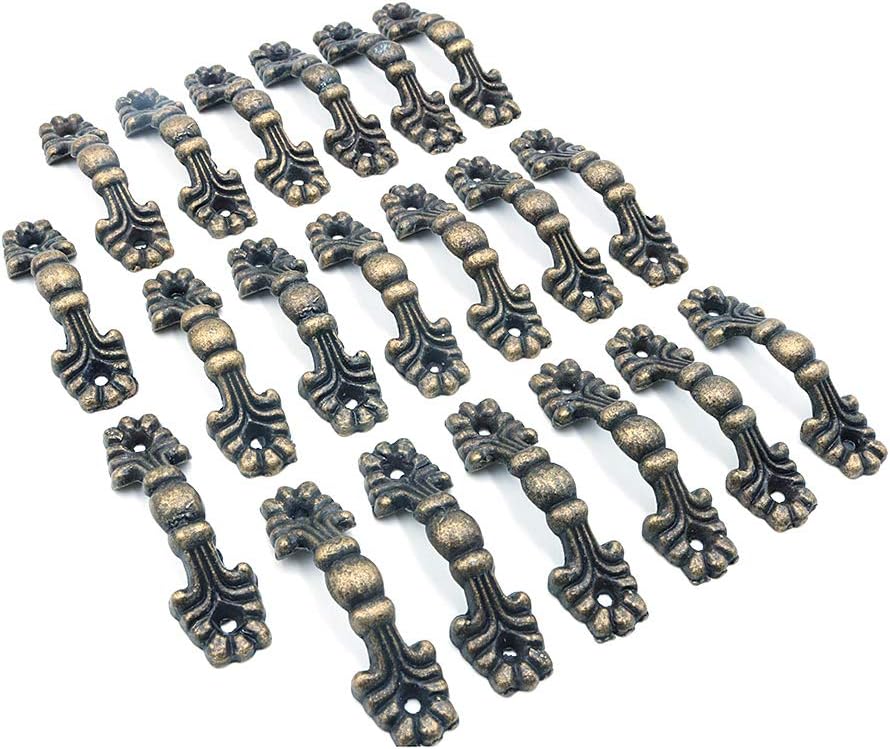 Namvo 20Pcs Practical Decorative Door Handles 42x11mm Antique Furniture Handles Jewelry Wooden Box Cabinet Knobs and Handles Kitchen Drawer Cupboard Pull Handles Grip - Image 4