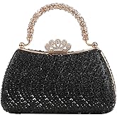 Dreubea Womens Shiny Tote Evening Bag Fashion Rhinestone Decrated Handbag
