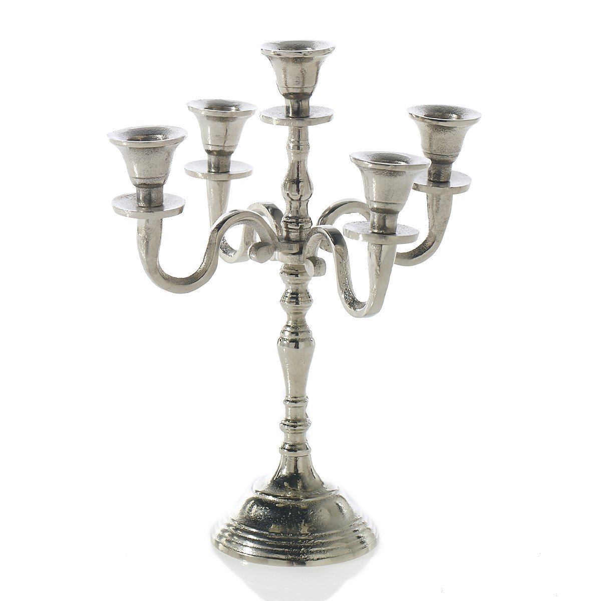 Buy Candelabra Candle Holder, Metal Centerpiece, 12 in. tall, Silver by