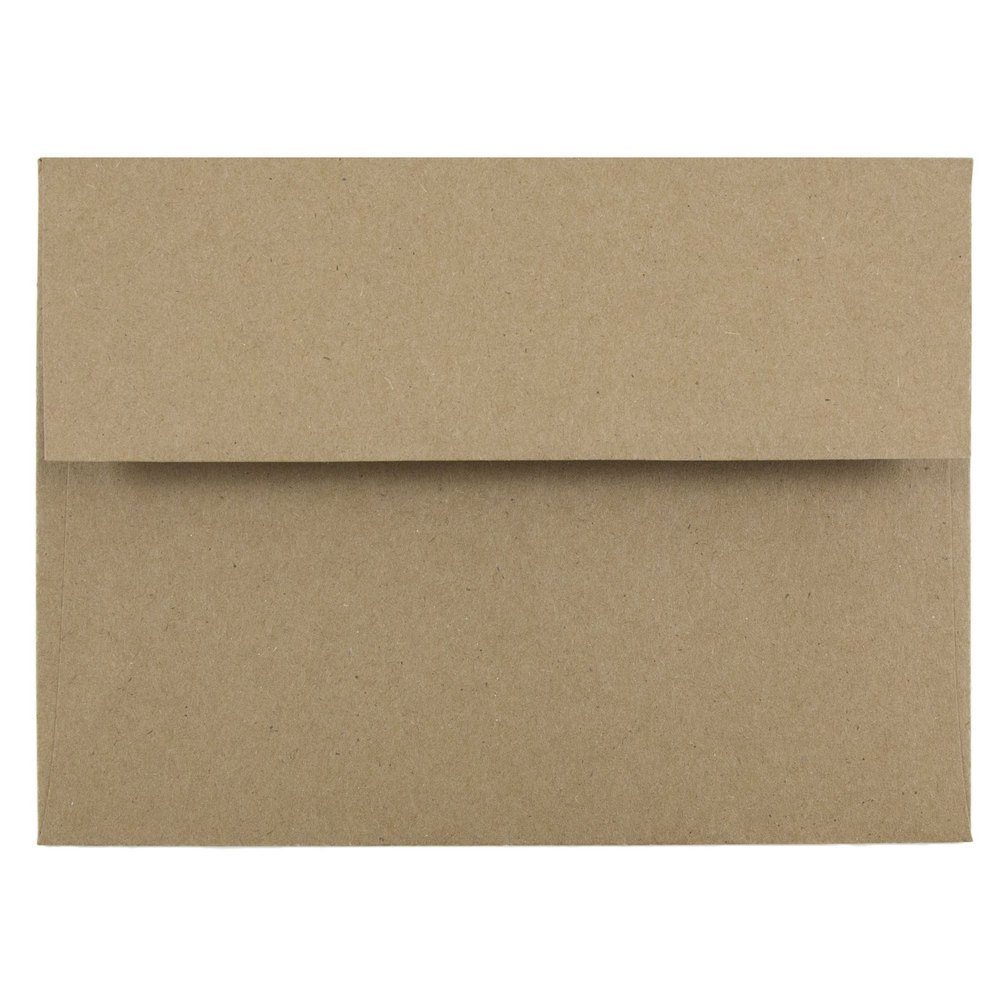JAM PAPER Invitation Envelopes - 120.7 x 165.1 mm - Brown Kraft Recycled - 50/Pack