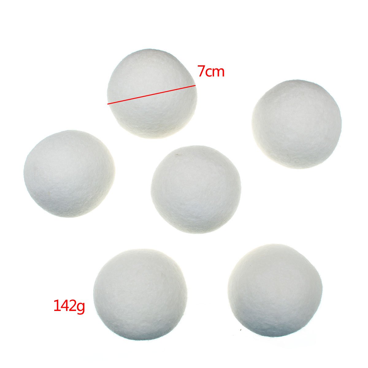 Jeteven 6 Pcs Balle de Sèche en Laine pour Sèche-Linge Boule de Séchage Réutilisable Linge Assouplissant 7cm