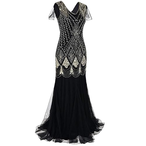 Women's 1920s Vintage Flapper Fringe Great Gatsby Party Dress