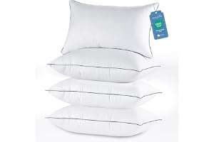 JOLLYVOGUE Pillows Queen Size Set of 4, Cooling and Firm Pillows with Oeko-Tex Certified Down Alternative Filling for Side, Back, and Stomach Sleepers, Hotel Collection