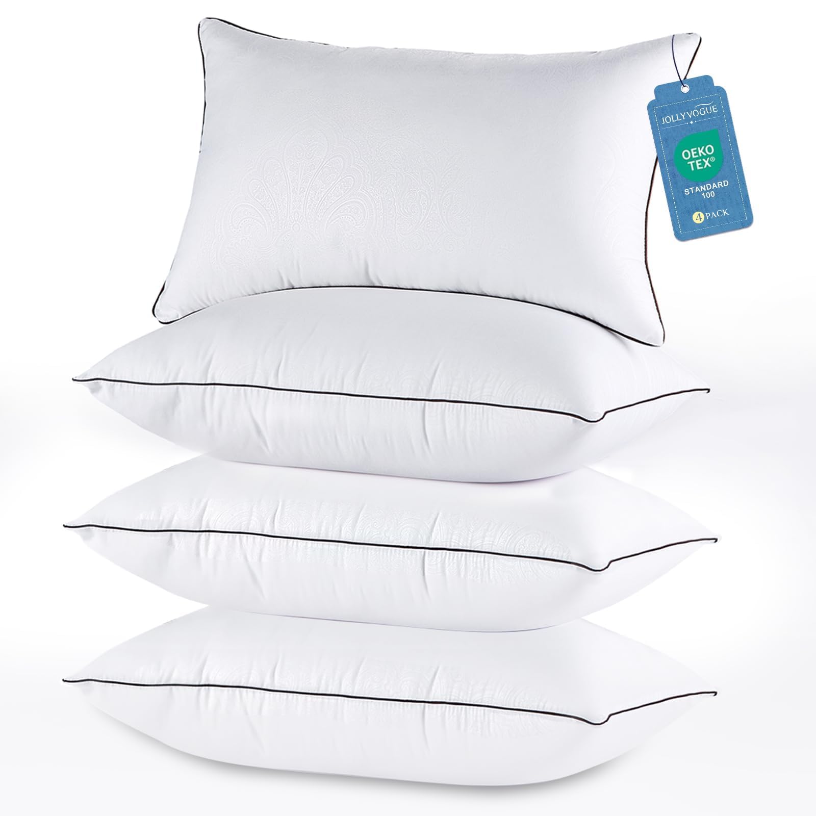 Photo 1 of **Only Two** JOLLYVOGUE Pillows Queen Size for Sleeping, Soft and Supportive Bed Pillow with Down Alternative Filling for Side and Back Sleepers, Hotel Collection