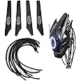 namph Accessories For Punk Mask, Accessory for Diy Futuristic Techwear Cosplay Masks Helmet, Handmade Cool Accessories for Mask (Wing+Hair)