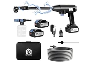SCHTUMPA 652 PSI Cordless Pressure Washer,Portable Power Washer Gun with 21V.4.0Ah Battery and Charger, 6-in-1 Adjustable Nozzle for Car/Garden/Outdoor Cleaning006 (Adapted to Makita Battery)