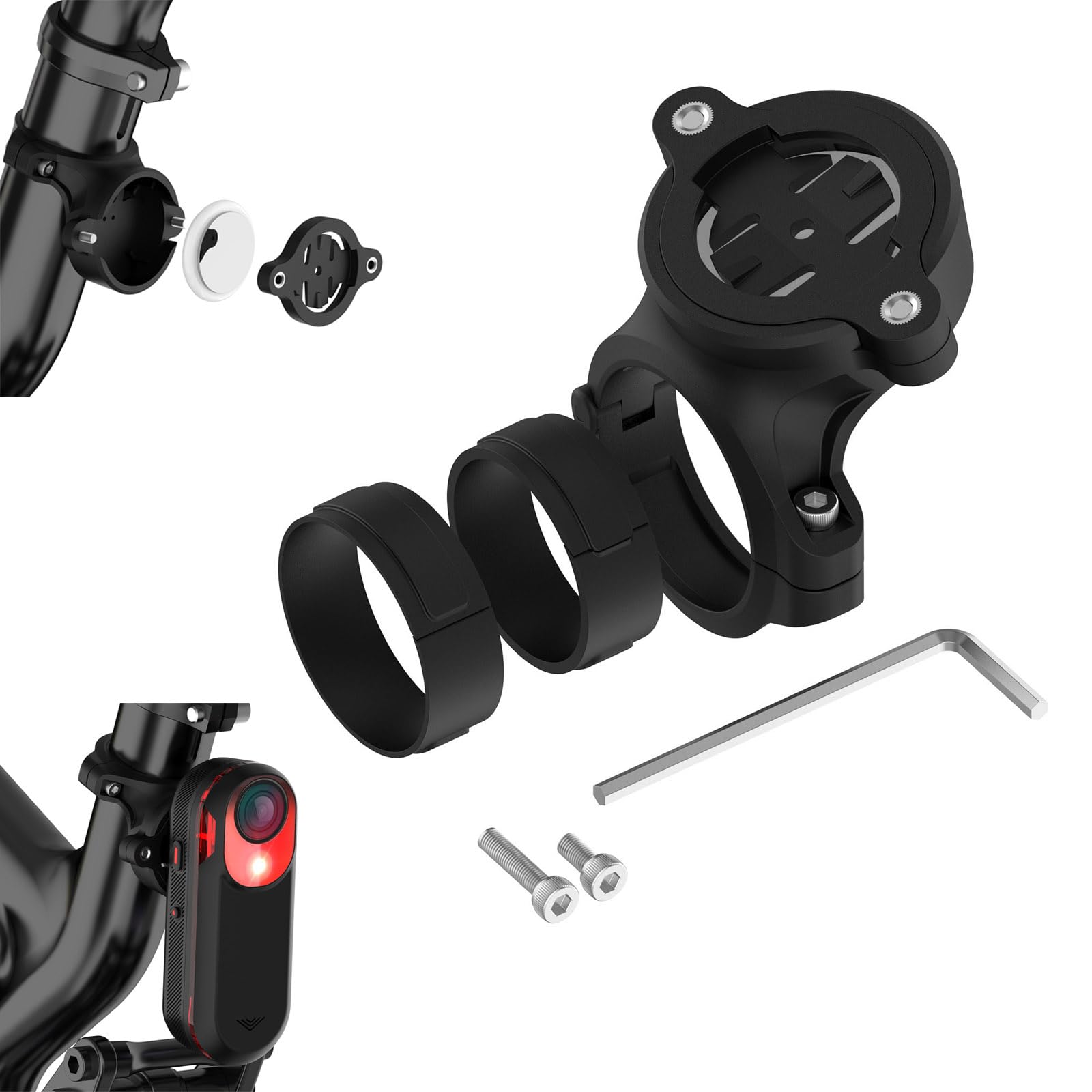 LICHIFIT Bicycle Seat Post Bracket Support for Garmin Varia RTL510 RTL515 RTL516 Radar Tail Light/Edge 540 840 GPS Cycling Computer Mountain Bike Saddle Post Mount Handlebars Stand Holder for Airtag