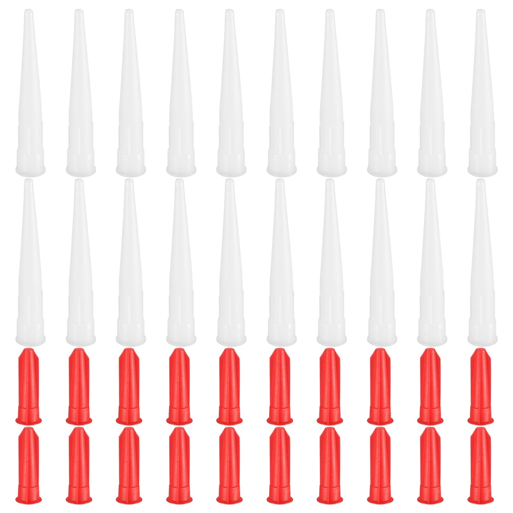 40 Pcs Silicone Tube Nozzles Caps with Screw Caps, Caulking Tips, Silicone Caulking Nozzles for Silicone Sealant, Caulk Nozzles Applicator for Mastic Cartridge Spare Nozzles, Caulking Gun Tips