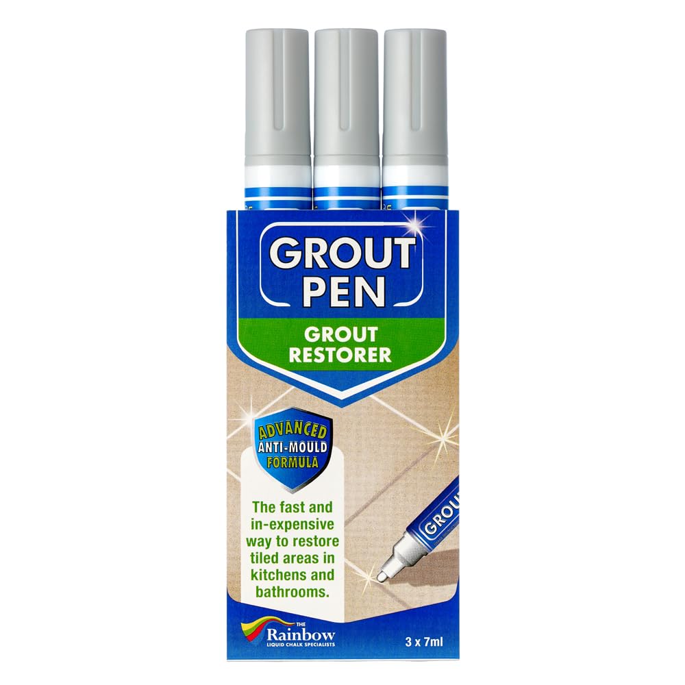 3 X WINTER GREY Grout Pens - Designed for restoring tile grout