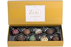 CRAVINGS BY ZOE Chocolate Truffle Gift Box | 8 Count | Assorted Gourmet Milk & Dark Chocolate Candy Food Gift Basket Christmas, Birthday, Get Well, Holiday, Thank You Men Women Mom Dad Family Him Her