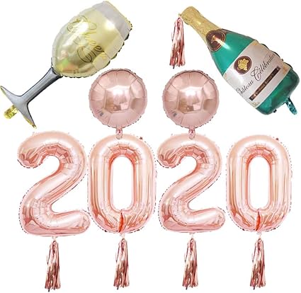 Amazon Com 2020 Balloons Rose Gold 40inch Champagne Bottle