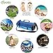 yodo Compact Water-Resistant Picnic Blanket Tote for Outdoor Camping Stadium Sporting Events with Shoulder Strap and Soft Fleece (59 X 53 inches),Spring Summer Blue Stripe