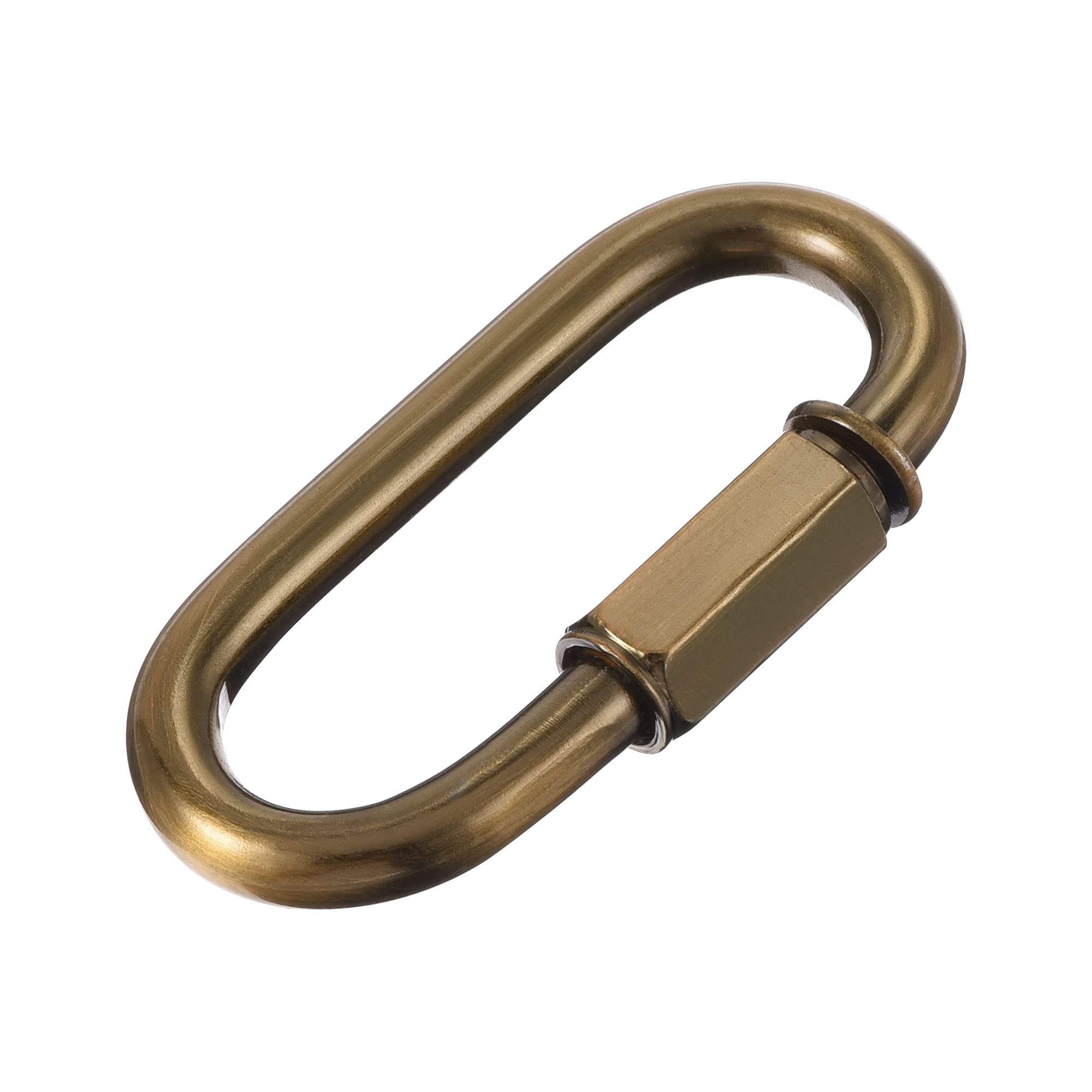 sourcing map Chain Connector, 6mm Thick Quick Link Screw Lock Oval Clips for Chandelier Pendant Lights Gold Bronze Pack of 6