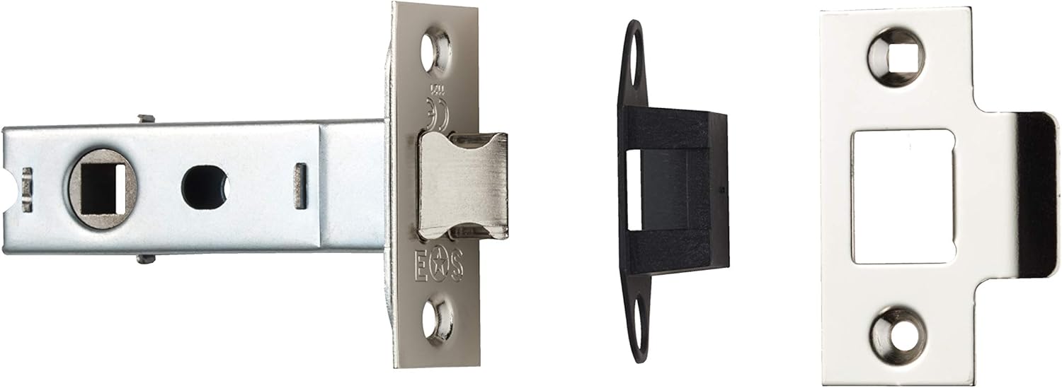 CE Bolt-Through Tubular Latch - 64mm / 2.5 inch Back Set - Polished Nickel, 2.5 inch (64mm)