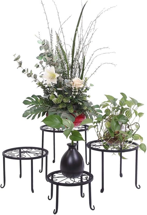 Kshioe Metal Plant Stand 4 in 1 Potted Irons Planter