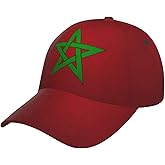 Funny Morocco Flag Flat Hat Morocco Baseball Hat for Women Men Sun Hat Funny Hats