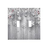 Winter Snowflake 2 Gang Light Switch Plate Cover