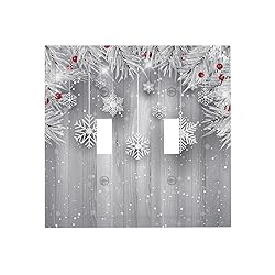 Winter Snowflake 2 Gang Light Switch Plate Cover